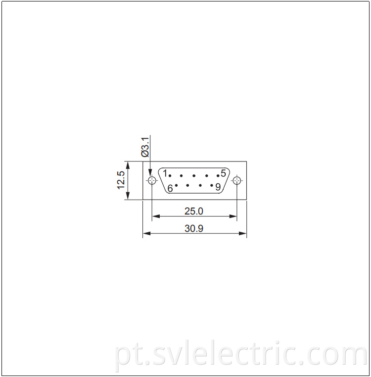 D Sub 9 Pin Connector Straight